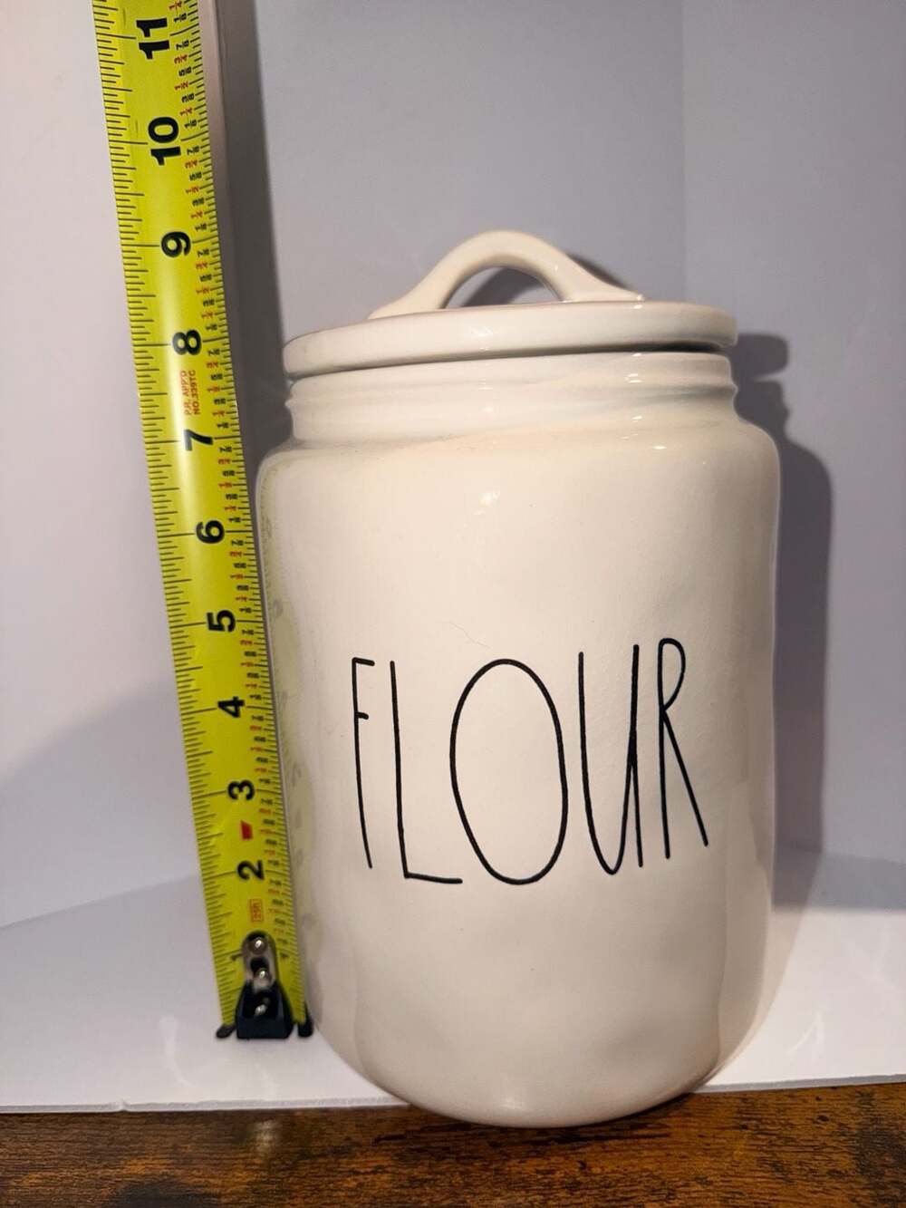 Rae Dunn Artisan Collection White Ceramic FLOUR Canister with Lid